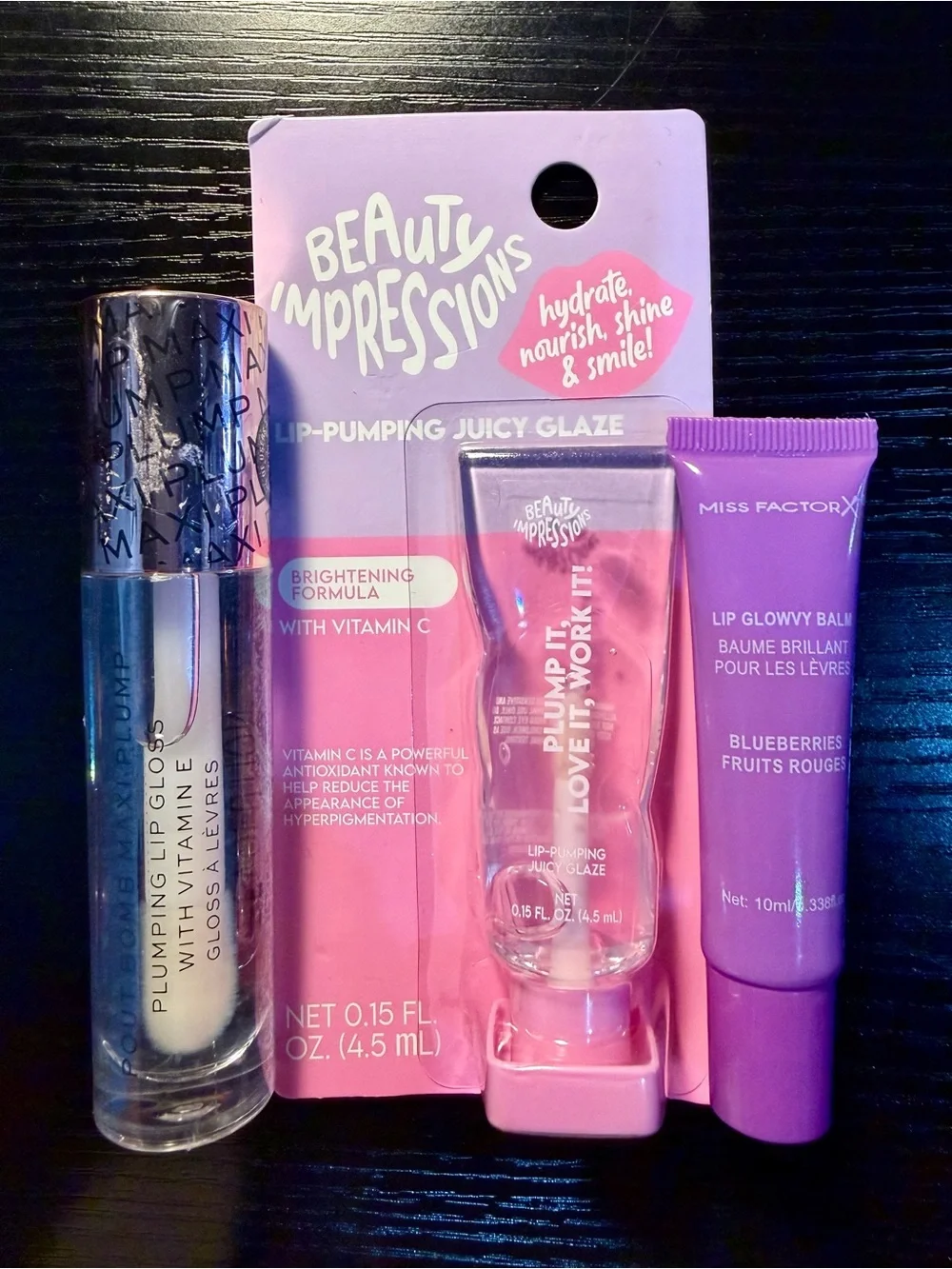 NWT Lip Gloss & Plumping Balm Trio | Makeup Revolution Beauty Impressions 💕🌸